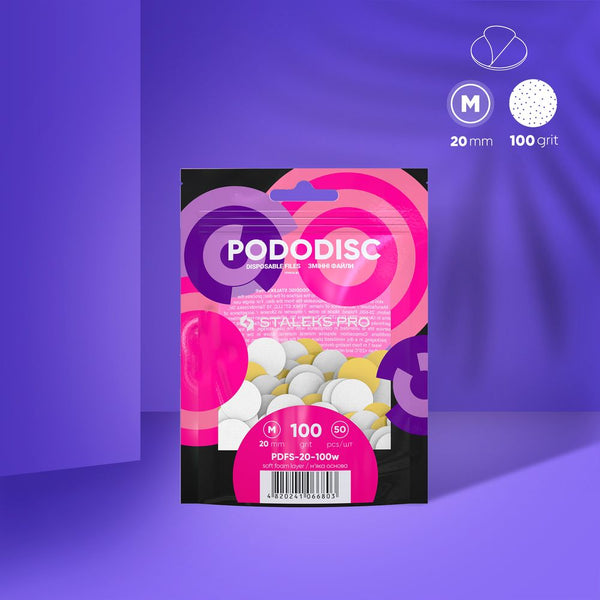 Шлайф приставки с мек слой за диск за педикюр PODODISC M EXPERT 100 грит (50 бр.)