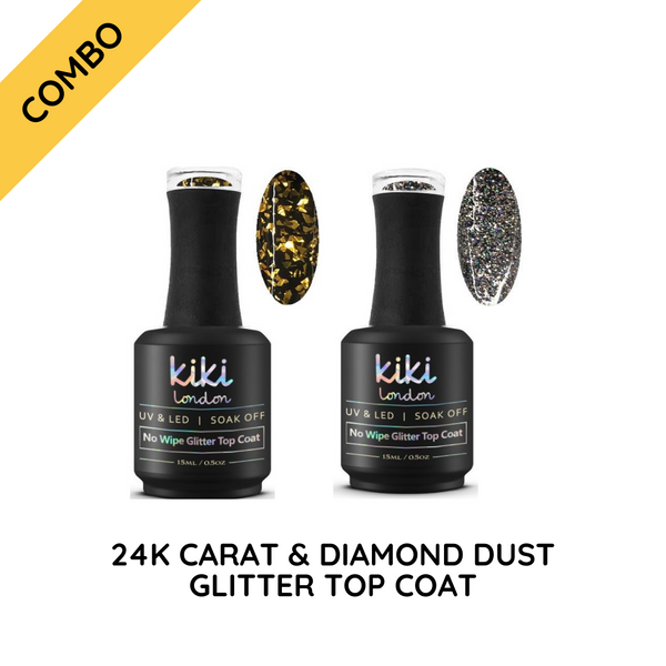 COMBO 24K Flake + Diamond dusk ( Glitter Top Coat)